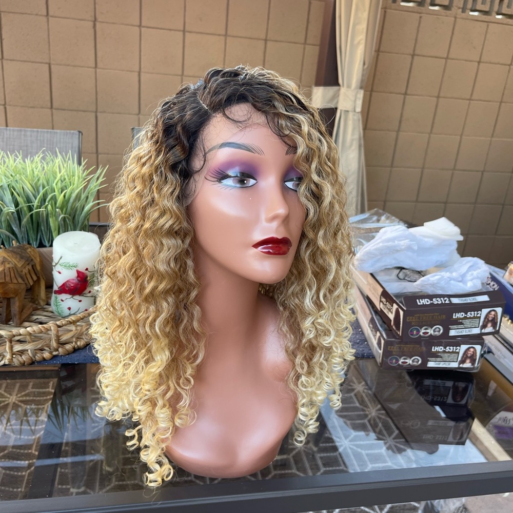 Lace front blonde wig with baby hair